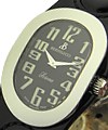 Serena in Steel on Black Leather Strap with Black Dial