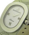 Serena in Steel on White Leather Strap with MOP Dial