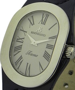 Serena in Steel on White Leather Strap with MOP Dial