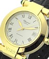 Imperiale with Yellow Gold Case Large Size with white Dial - Green Cabuchons