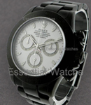 Daytona - Chronograph - Black PVD Steel   on Oyster Bracelet - White Dial