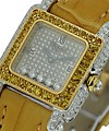Happy Sport Square with Yellow Sapphire Bezel White Gold with Pave Diamond Dial & Case