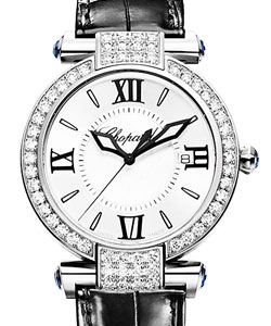 Imperiale in White Gold with Diamond Bezel on Black Crocodile Leather Strap with Silver Dial