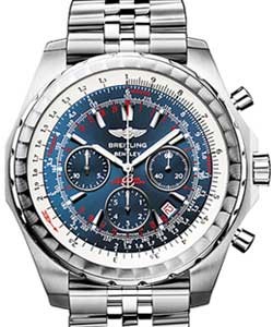Bentley Motors Men's Automatic Chronograph in Steel Steel on Bracelet with Blue Dial