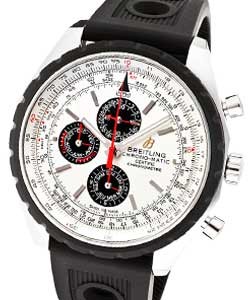 Navitimer Chrono-matic  1461 Men's Automatic in Steel Steel on Black Rubber Strap with Silver Dial