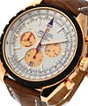 Navitimer Chrono-matic 49 Men's Rose Gold-LE to 500 pcs Rose Gold on Brown Strap with Silver Dial
