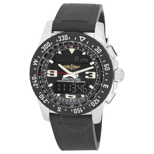 Airwolf Raven Volcano Men''s in Steel Steel on Rubber Strap with Gray Dial