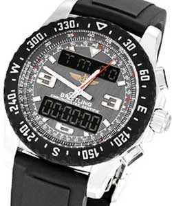 Airwolf Raven Volcano Men's in Steel Steel on Black Rubber Strap with Gray Dial