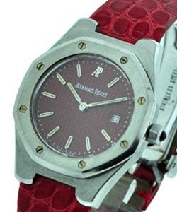 Royal Oak Lady's Quart Steel on Strap with Red Dial