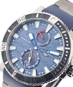 Maxi Marine Diver Hammerhead Shark in Steel on Rubber with Blue Dial - Limited to 999 pcs