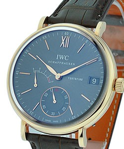 Portofino Hand-Wound Eight Days in Rose Gold on Brown Alligator Leather Strap with Anthracite Dial