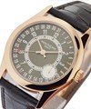 Mens Calatrava 6000R Rose Gold on Leather with Brown Dial