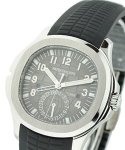 Aquanaut 5164A-001 Travel Time in Steel on Black Tropical Rubber Strap and Black Dial