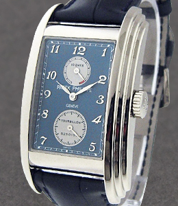 10 Day Tourbillon with Power Reserve 5101 in White Gold on Black Alligator Leather Strap with Blue and Rhodium Dial