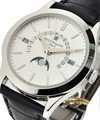 5496 Perpetual Calendar Retrograde in Platinum on Black Crocodile Leather Strap with Silver Dial