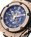 King Power Unico King Gold - Paved Diamonds Rose Gold on Rubber Strap with Skeleton Dial