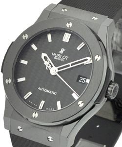 Classic Fusion Magic 45mm in Titanium with Ceramic Bezel on Black Rubber Strap with Black Dial