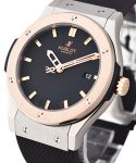Classic Fusion 42mm in Zirconium with Rose Gold Bezel on Black Rubber Strap with Black Dial