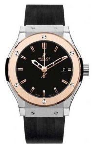 Classic Fusion 38mm in Zirconium with Rose Gold Bezel on Black Rubber Strap with Black Dial