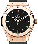 Classic Fusion 38mm in Rose Gold on Rubber Strap with Black Dial
