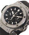 Big Bang 44mm in Steel with Diamond Bezel on Black Rubber Strap with Black Dial