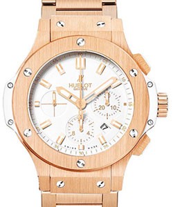 Big Bang 44mm in Rose Gold  on Rose Gold Bracelet with White Dial