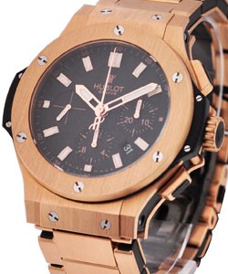 Big Bang 44mm Matt Finished in Rose Gold on Rose Gold  Bracelet with Black Dial