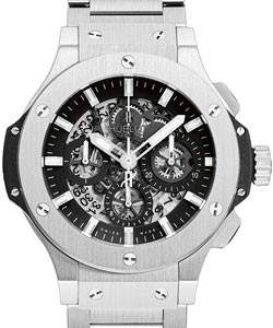 Big Bang 44mm Aero Bang in Steel on Steel Bracelet with Black Skeleton Dial
