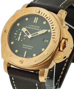 PAM 382 - Bronzo - 1950 Submersible 3 Day in Bronze on Brown Leather Strap with Green Dial - 1000pcs Made