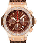 Big Bang 41mm Cappuccino Rose Gold-Diamonds on Rubber with Chocolate Dial