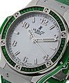 Big Bang 38mm Tutti Frutti Apple in Steel with Green Baguettes Diamond Bezel on Green Leather Strap with MOP Dial