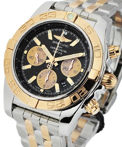 Chronomat B01 Chronograph in Steel with Rose Gold Bezel on Steel with Rose Gold Bracelet - Black Dial with Gold Subdials