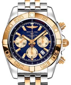 Chronomat B01 Men's Automatic Chronograph in 2-Tone Steel and RG on Bracelet with Blue Dial