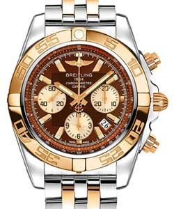 Chronomat B01 Men's Automatic Chronograph in 2-Tone Steel and Rose Gold on Bracelet with Brown Dial