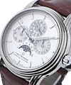 Archimedes Chronograph White Gold on Strap with Silver Dial