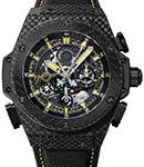 King Power Big Bang Ayrton Senna III in Black Ceramic with Carbon Fiber Bezel on Black Rubber Strap with Black Carbon Fiber Dial