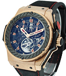 King Power Tourbillon F1 Rose Gold on Strap with Black Dial