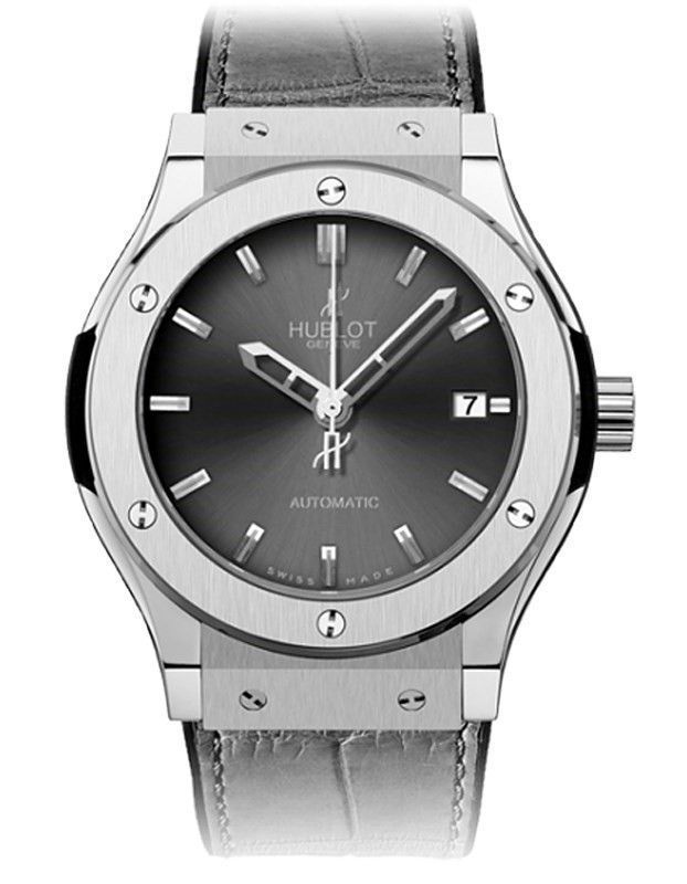 Classic Fusion 45mm in Zirconium on Grey Crocodile Leather Strap with Grey Dial
