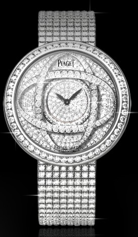 Limelight Jazz Party Watch in White Gold with Diamond Bezel on White Gold Diamond Bracelet with Pave Diamond Dial