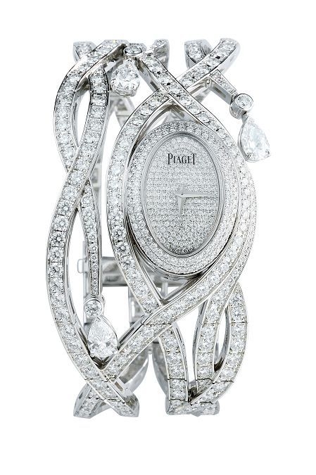Piaget Limelight Jazz Party Cuff Watch in White Gold with Diamond Bezel