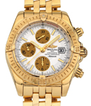Chronomat Evolution in Yellow Gold on Yellow Gold Bracelet with White Dial