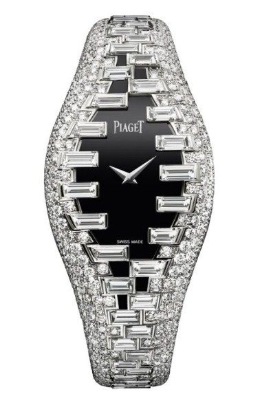 Limelight Haute Couture Inspiration in White Gold with Diamonds on White Gold Bracelet with Black Dial