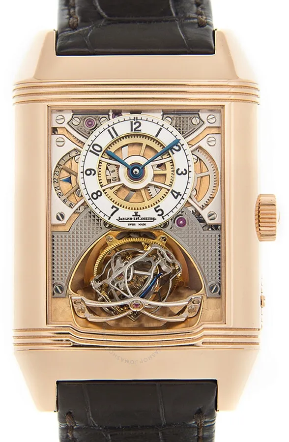 Reverso Gyrotourbillon 2 in Rose Gold - Limited Edition to 75 pcs. on Brown Alligator Leather Strap with Skeleton Dial
