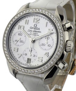 Speedmaster Chronograph with Diamond Bezel Steel on Strap with MOP Dial