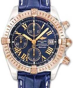 Chronomat B01 Men''s Automatic Chronograph in 2-Tone Steel and RG on Strap with Blue Roman Dial