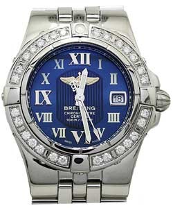 Galactic 30 Ladies' Quartz in Steel w/ Diamond Bezel Steel on Bracelet with Blue Roman Dial