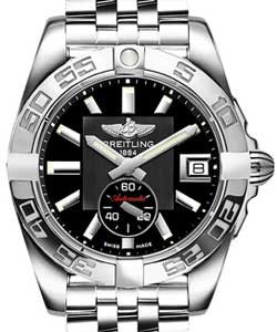 Galactic 36mm Quartz in Steel on Steel Bracelet with Black Dial
