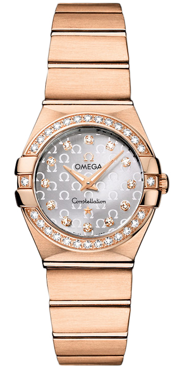 Constellation Ladies Mini in Rose Gold with Diamond Bezel on Rose Gold Bracelet with Silver Diamond Dial