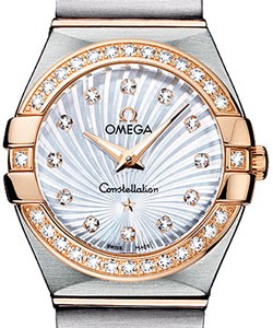 Constellation Ladies Mini in Steel and Rose Gold Diamond Bezel on Steel and Rose Gold Bracelet with MOP Diamond Dial