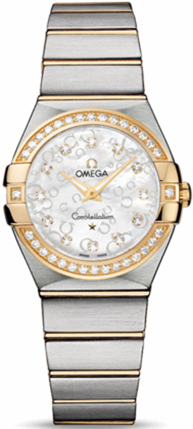 Omega Constellation Ladies in Steel with Yellow Gold Diamond Bezel